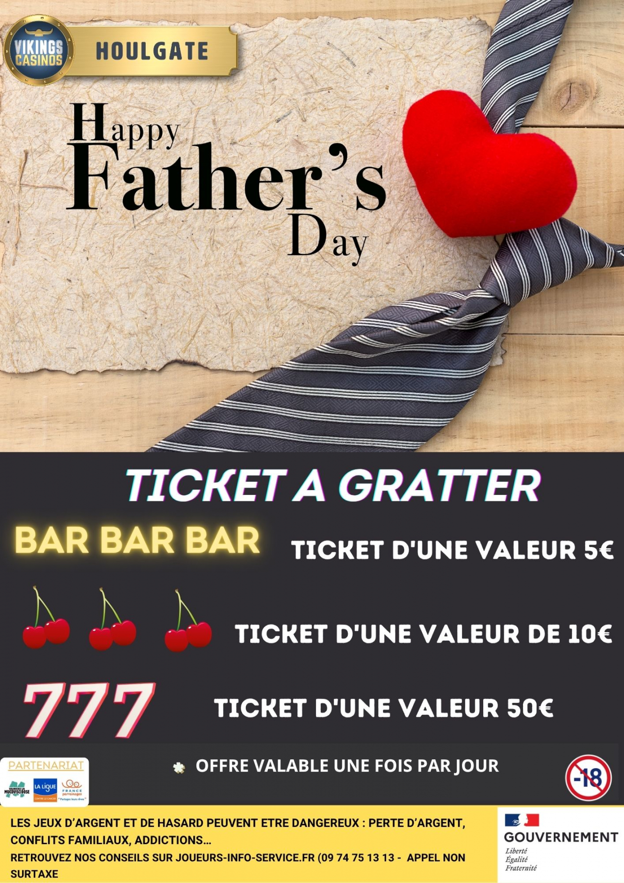1 ticket à gratter pour vous Messieurs 