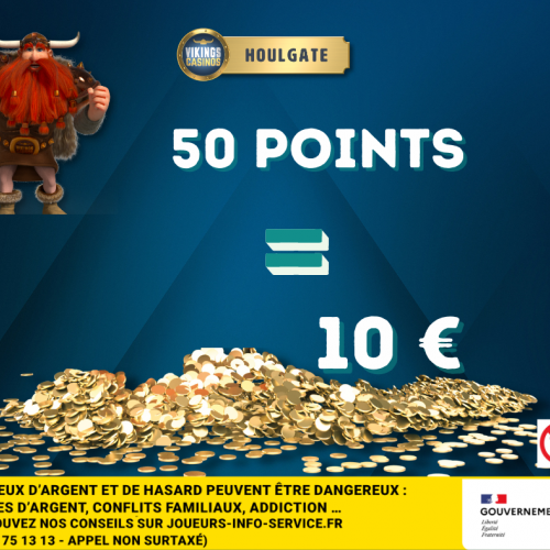 50 points = 10€ 