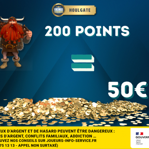 200 pts = 50€