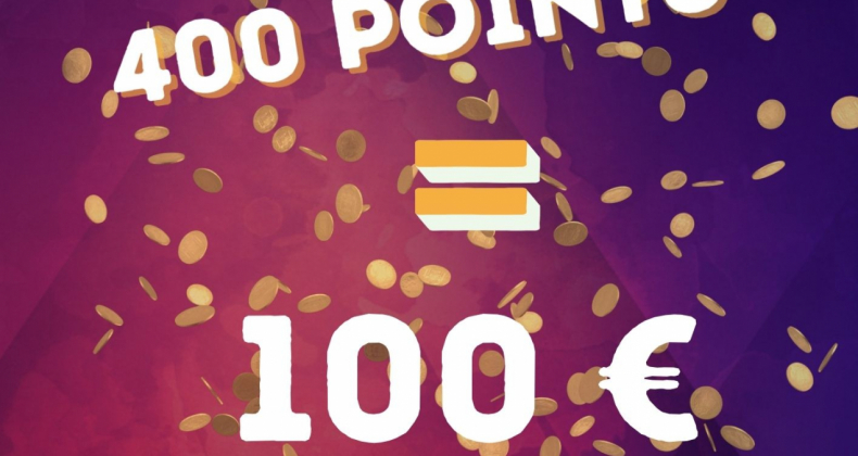 400 pts = 100€