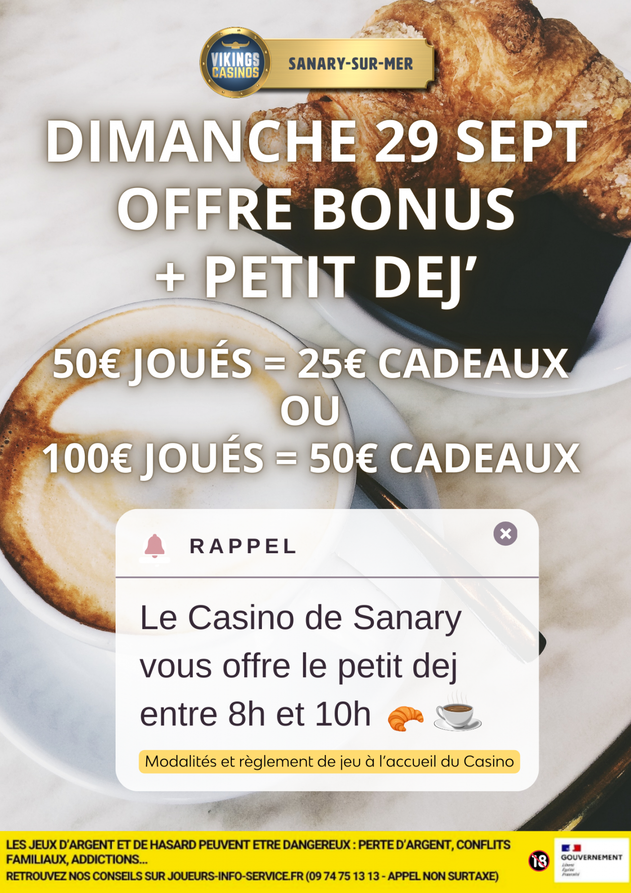 LE CASINO VOUS OFFRE LE PETIT DEJEUNER 