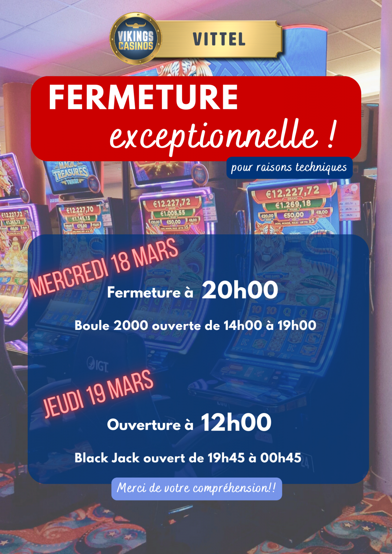 FERMETURE EXCEPTIONNELLE