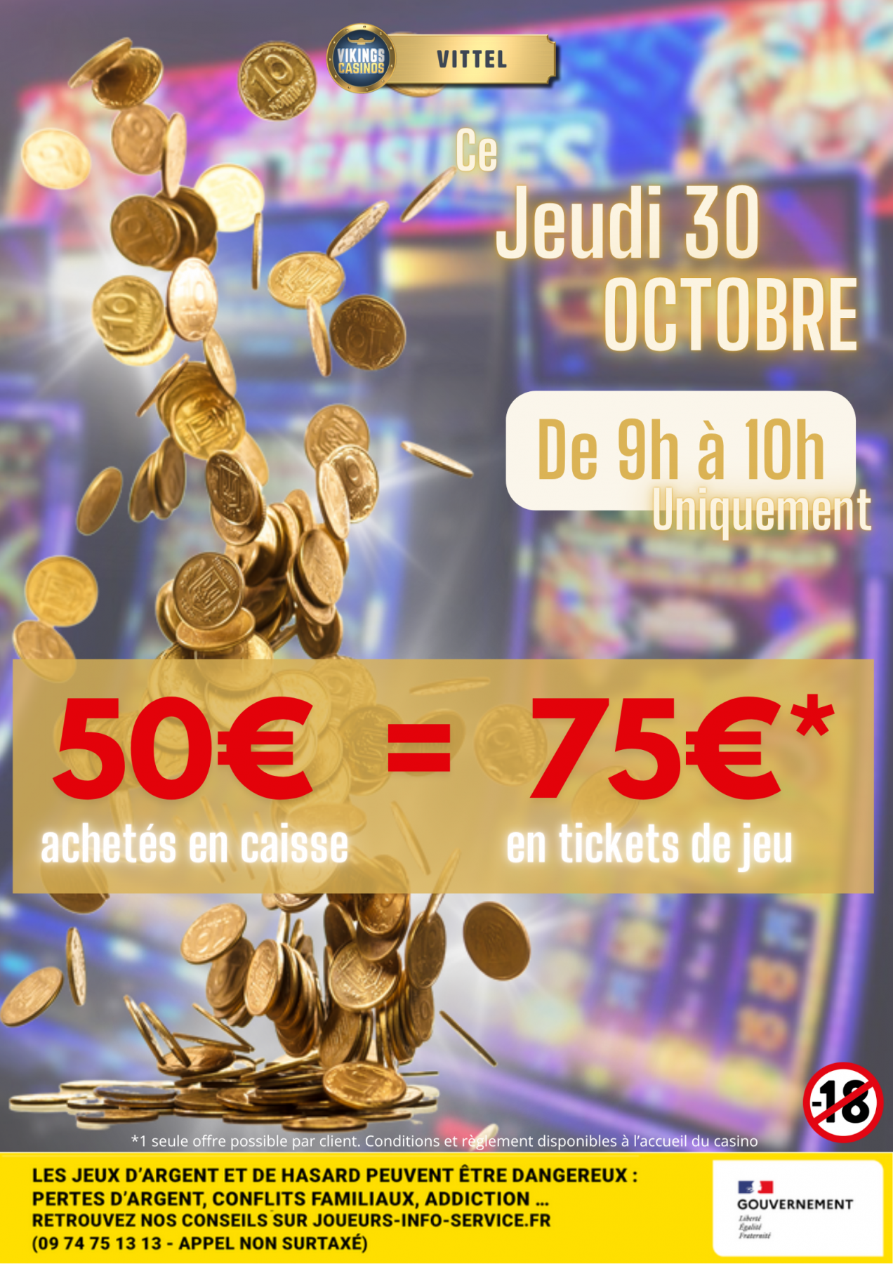 Achetez 50€ de tickets de jeu, jouez 75€!!!