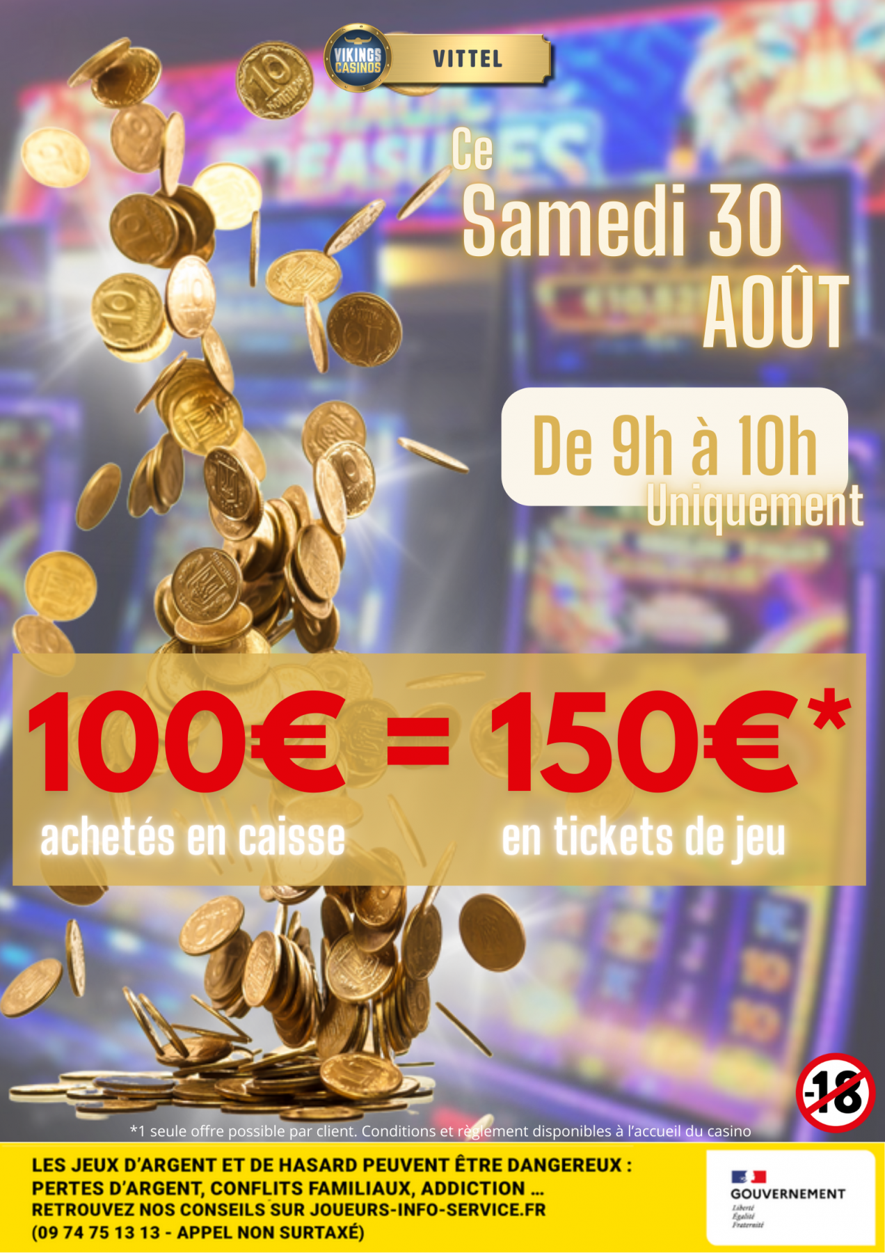 Achetez 100€ de tickets de jeu, jouez 150€!!!