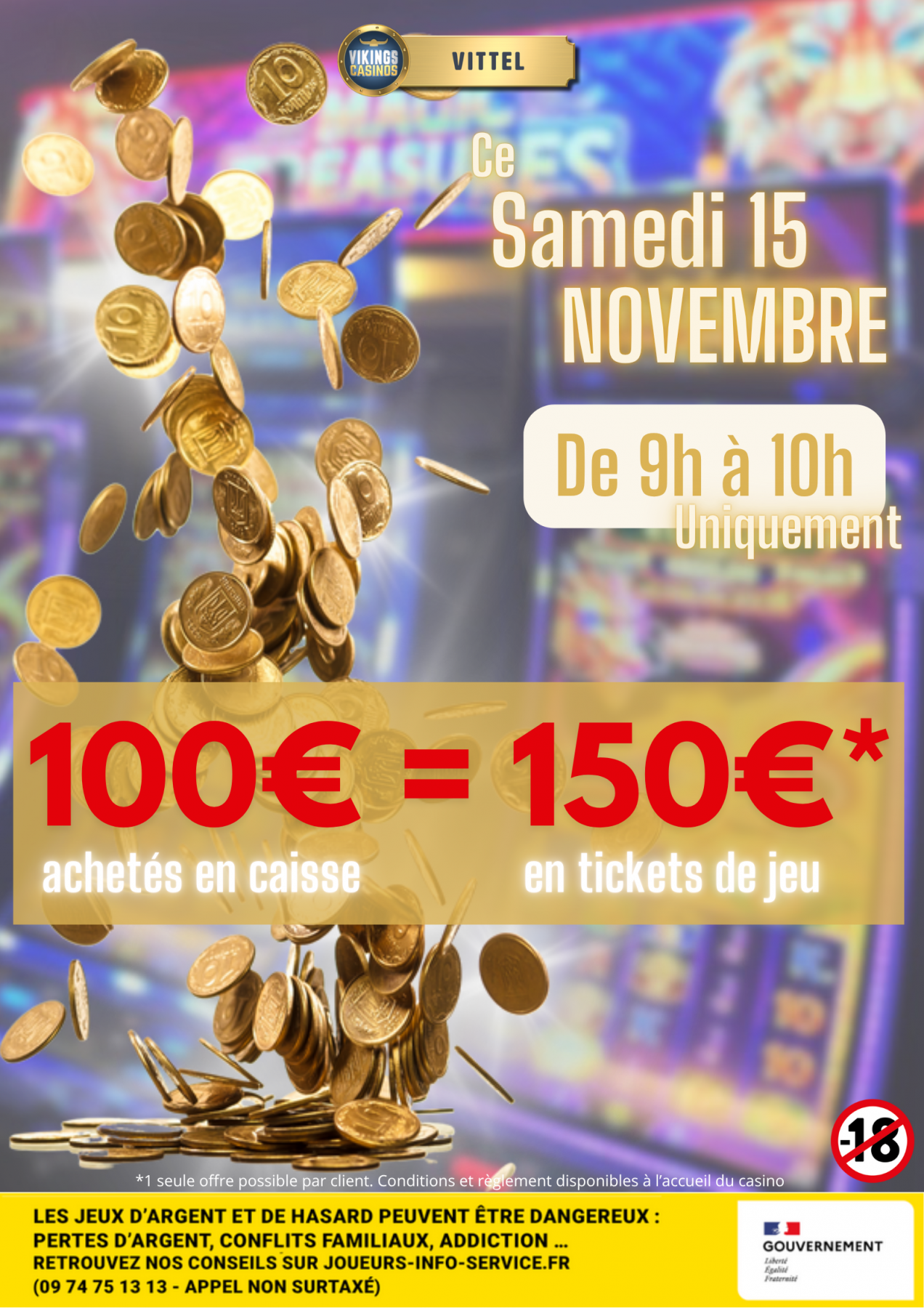 Achetez 100€ de tickets de jeu, jouez 150€!!!